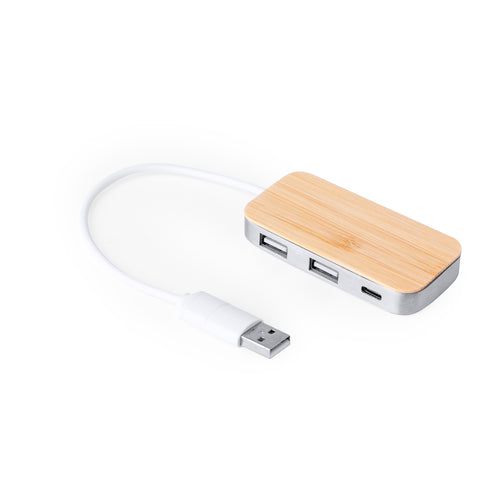 USB Hub Bamboe met gravering