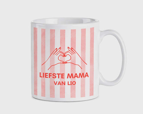 gesublimeerde mok met tekst liefste mama, ideaal cadeau voor vadertjesdag
