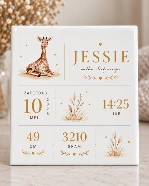 Geboortetegeltje Gentle Giraffe