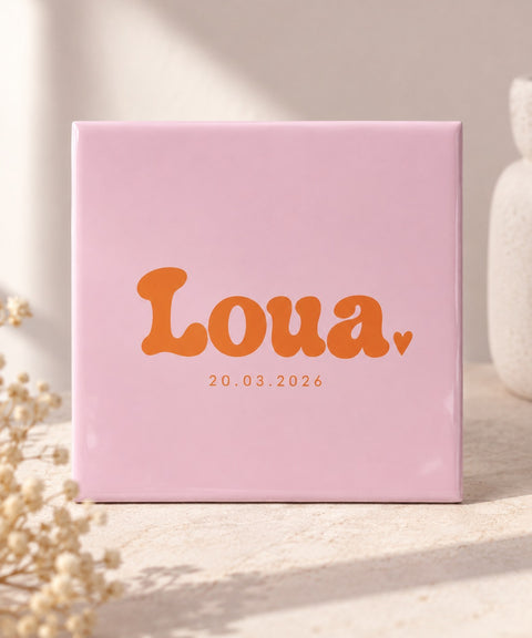 Geboortetegeltje Pink & Peach