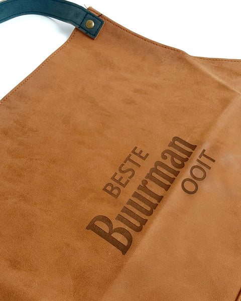 Leder-Grillschürze mit Namensaufdruck