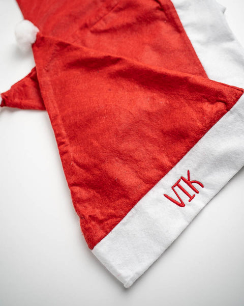 geborduurde kerstmuts met naam