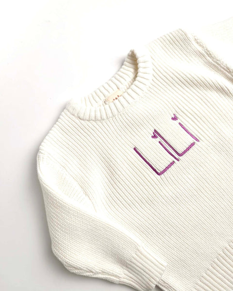 Strickpullover mit Namen